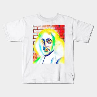 Baruch Spinoza Colourful Portrait | Baruch Spinoza Artwork 10 Kids T-Shirt